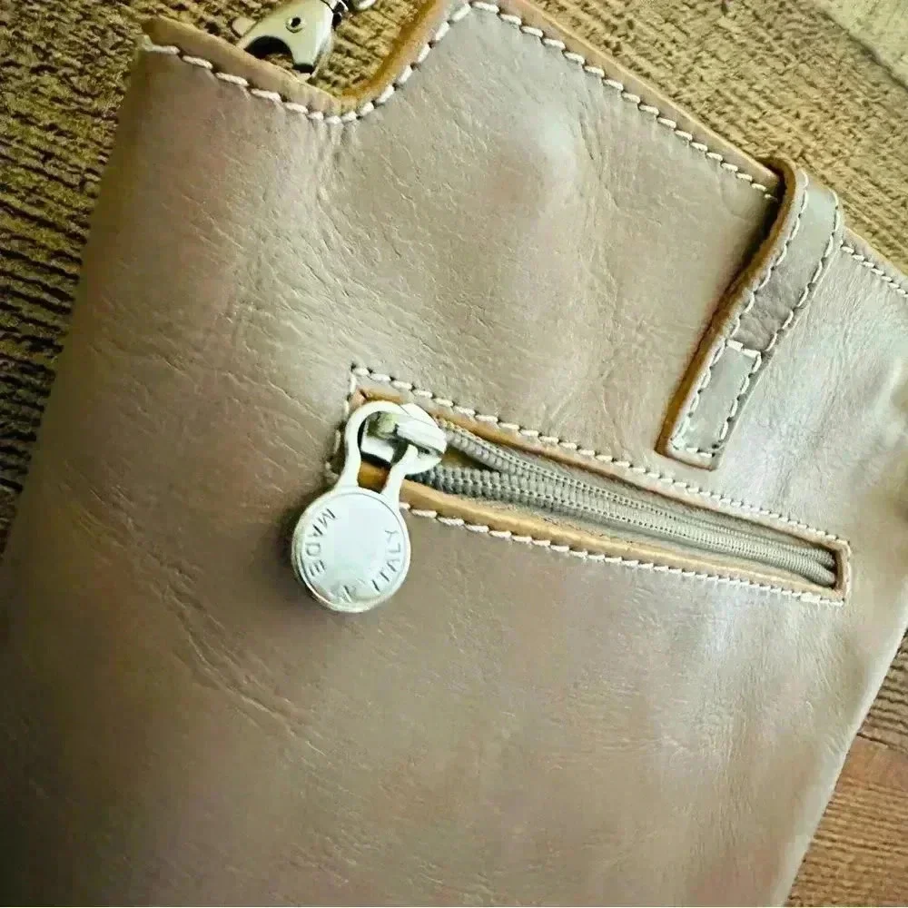 NWOT Camilla Crossbody Taupe Calfskin Made In Italy